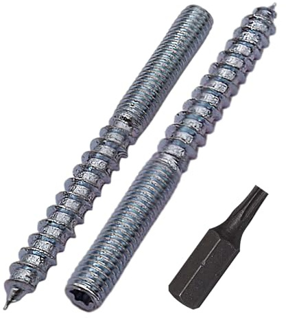 SKIR'CO (100 piezas) Pernos de suspensión M6 x 60 mm, tornillos de pasador de rosca de doble extremo, pernos de doble cabeza
