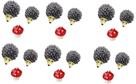 Sosoport Pilz und Igel Ornament 18 Stück aus PVC für Mikrolandschaft Tischdekoration und Heimgebrauch