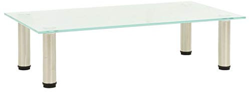 Homgoday Mobile Porta TV Glassato 60x35x17 cm in Vetro Temperato, Mobile Porta TV Soggiorno，Tavolino per TV，Mobiletto Basso per TV da Salotto Industriale Supporto TV