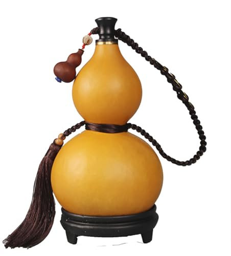 TT-YEC Zucca Naturale Con Ciondolo in Stile Antico Cinese, Brocca Di Zucca Che Può Essere Riempita Con Acqua Calda, Brocca Di Sake Di Zucca, Comoda Brocca Di Vino All'aperto Con Coperchio,26cm