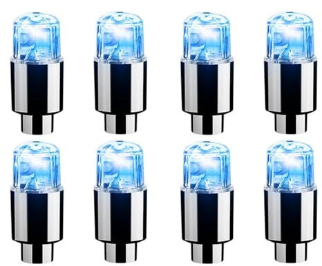 Ventilkappen 8 Stücke Bunte Auto Reifen Ventilkappen Auto Motorrad Radfahren Reifen Licht Lampe Kappen