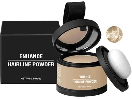 Ansatzpuder Haaransatz-Puder Haarschatten 4g wasserfestes Haar Make-up zum Ansatz kaschieren, Damen Herren Haar Concealer zur Haarverdichtung (Light Blonde, 4g)