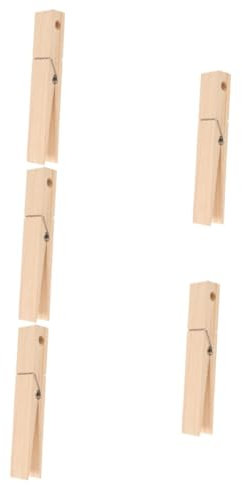 Alipis Set Di 5 Portasciugamani Da Parete Salvaspazio in Legno Con Molletta Gigante Per Il Bagno
