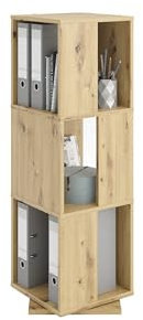 möbelando Drehregal >Tower< in Artisan Eiche Dekor - 34x108x34cm (BxHxT)