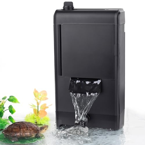 hygger Turtle Tank Filter,8W 680LPH Fish Tank Power Filter for Water Change,Adjustable Flow Low Level Water Aquarium Filter for Amphibian Reptile Frog