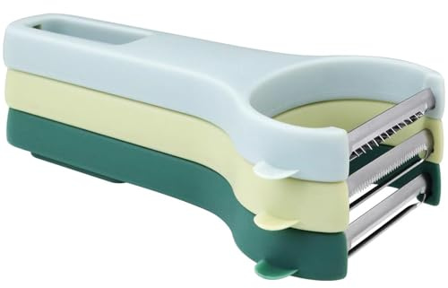 3 Pieces Vegetable Peelers for Kitchen,Straight/Serrated/Julienne Peeler,Y-Peeler Shredder Kit for Carrot Cucumber Potato Veggie Fruit (3 Color Set, Regular-Steel Blades)cabbage shredder,carrot shredd