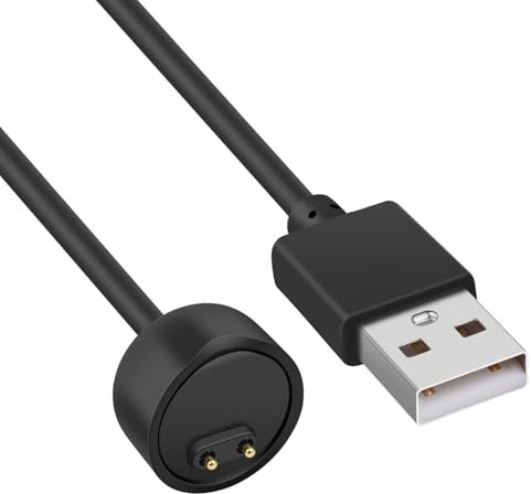 AXFEE Cargador Compatible con Xiaomi Mi Band 5 6 7, 1 Pieza Cable de Carga USB 47cm, Fitness Tracker Accesorios Recambio Portátil para Reloj Inteligente (con Bridas de Sujeción)