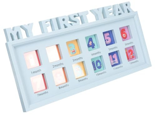 ibasenice Babywachstums-fotorahmen Für Monate Modernes Design Für Jungen Und Mädchen Erinnerungsrahmen Für Erste Jahr Zur Dekoration Festhalten Von Besonderen Momenten