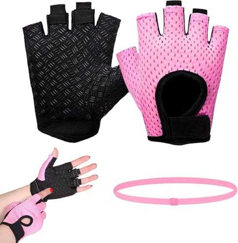 Guantes Gimnasio Hombre y Mujer, Guantes de Gimnasio para Hombre y Mujer, Guantes de Fitness Transpirables para Hombres y Mujeres, Deportes para Entrenamiento, Fitness, Ejercicio, L