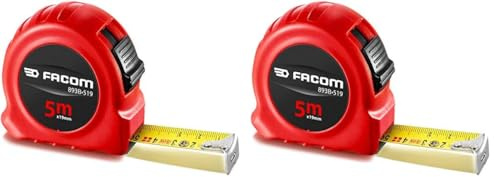 FACOM 893B.519PB FAC30990 Mètre à Ruban Double Face boitier ABS 5m x 19mm-893B, 5 m (Lot de 2)