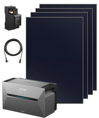 Anker SOLIX Balkonkraftwerk mit Speicher, Solarbank 3 E2700 Pro (2680Wh), 4× 455W Solarpanels, 4 MPPTs (3600W), bis zu 16kWh Kapazität, 1200W bidirektionales Laden, Anker Intelligence, Plug&Play