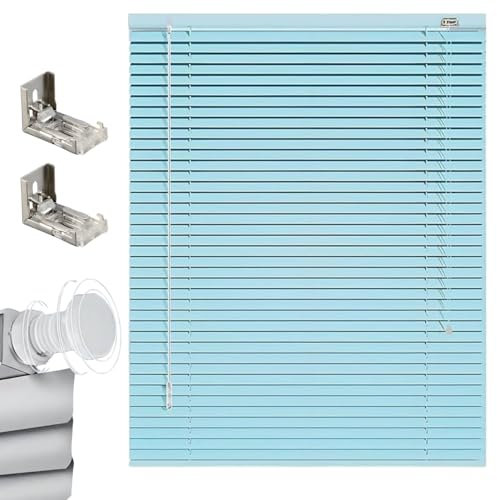 Generico Tende Veneziana su Misura Veneziane in Alluminio per Finestre Larghezza 25-165cm Altezza 50-290cm Veneziane da Interno per Privacy E Protezione(Blu)