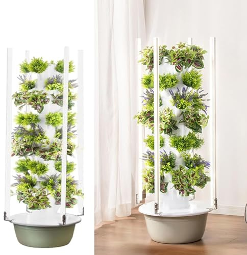 DSYYNAY S Hydroponic Growing System In Tower With Led Light And Automatic Timer, Vertical Planter, S Tower Hydroponic Growing System, Hydroponic Vegetable Tower for,5Layer(9layer)