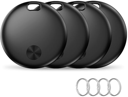 Smart Air Traceur Tag, Compatible avec Apple Find My (iOS Uniquement), étanche IP67, Batterie Remplaçable, Localisateur de Clés/Portefeuilles/Valises/Sac à Dos - Lot de 4