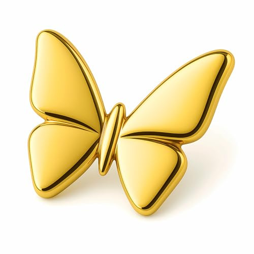 COOLMETALJACKET Pin's Broche Papillon 3D Doré Bijoux Fantaisie Femme | Pin's papillon 3D en relief, 22mm, pochette velours offerte, idéal sac, veste ou décolleté.