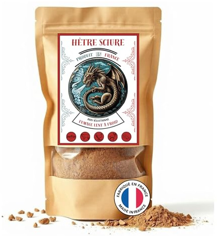 Sciure de hêtre pour Fumage à Froid | Combustion régulière - Qui ne s’éteint Pas | Production Artisanal | Utilisé par Les PROFESIONNELLE (Saumonier et Charcuterie) | 100% Français