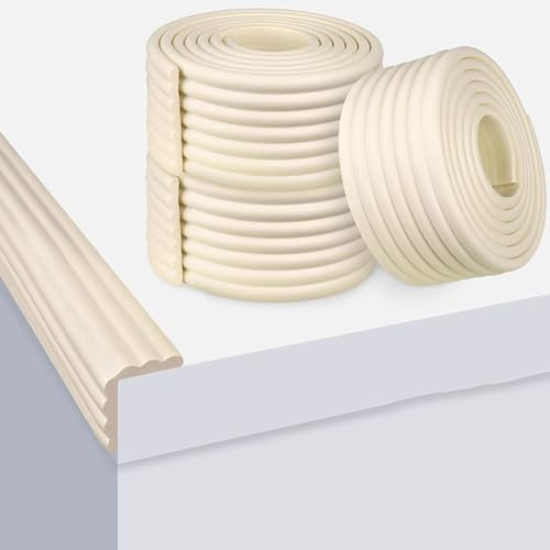 Anti-Collision Basketball Pole Padding - Self-Adhesive Beige Crib Post Protector, UV-Resistant Soundproof Basement Cover, Cuttable Safety Pads (8pcs) for Child Safety and Impact Protection