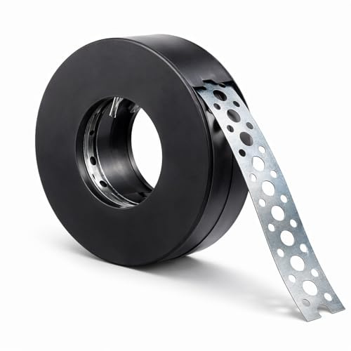 FERROELETTRA Banda forata in acciaio prezincato, Nastro perforato 10 mt x 25 mm x 0,8 mm, foro Ø 8 mm, passo 15 mm, flessibile per fissaggi strutturali, resistente alla corrosione
