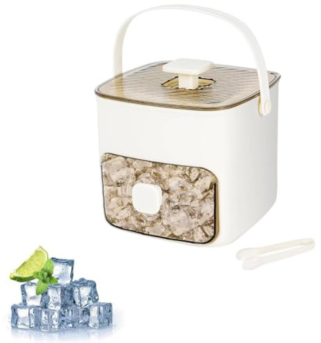 Máquina De Hielo Con Prensa Hacer Cubitos De Silicona Ice Cube Maker Automática Para Cubiteras Con Tapa Molde Bandeja Congelar Hielos Nieve Machine Tray Cubitera Moldes Bolsas Encimera (Blanco)