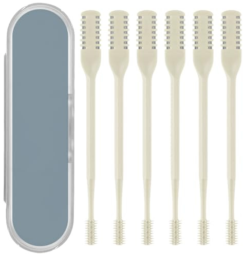 Coupe-cheveux nasal pour femmes, coupe-cheveux nasal double face en acier inoxydable, dissolvant sûr à rotation à 360 ° avec peigne de protection souple, jaune, 6 pièces · 1