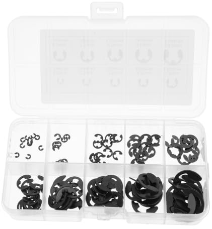 Cabilock 120 Unidades Anillos de Retención Externos Abiertos Negros M1.5-10 de Bronce Berilio Resistencia al Desgaste para Talleres y Reparaciones
