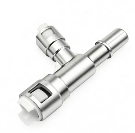 YWMJZEU Connecteur de Tuyau T en Aluminium Raccord Jonction Embout Finition Lisse Argentée avec Pièces d'Insertion pour Ajustement Sécurisé Divise et Combine