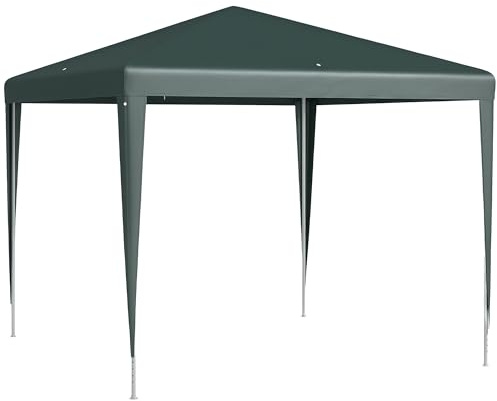Outsunny 2.7m x 2.7m Garden Gazebo Marquee Party Tent Wedding Canopy Outdoor(Dark Green)