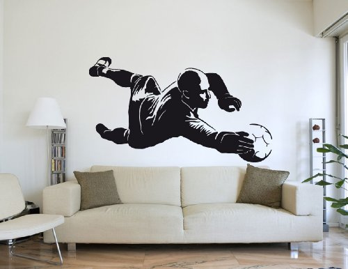 Wandtattoo Wandaufkleber Fußball Torwart #194B schwarz 156x90cm (RAL9005)