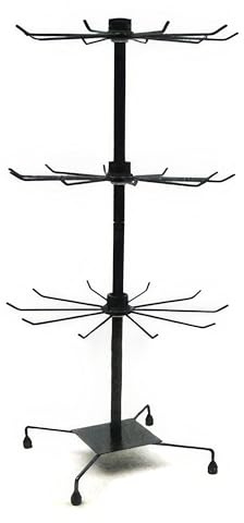 Yudu Verkaufsständer mit 3 Etage, Metall, 73 cm schwarz