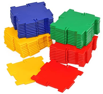 Polydron - Quadrate, 40 Stück - Geometrie Würfel Quader Bauteile Bausatz Bauset