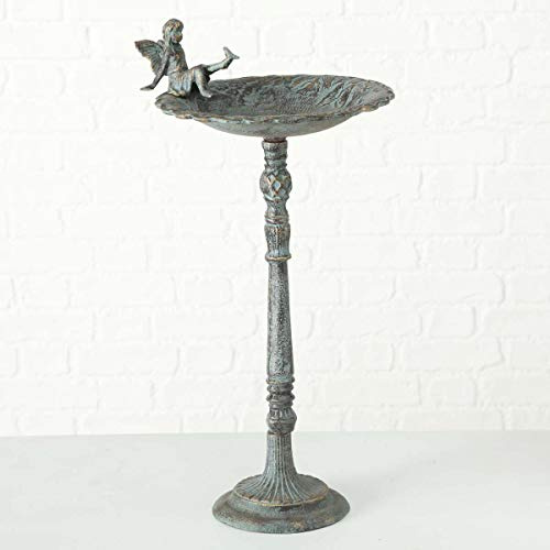 Vogeltränke mit Ständer 64cm grün-antik Gartendeko Schalenständer Vogelbad Futterstand (1005790)