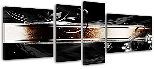 Declina Großformat, Kunstdruck auf Leinwand, Wandbilder Dekoration für Wohnzimmer, modernes Leinwand, Abstrakt, 120 x 50 cm, Schwarz und Weiß, Leinen, schwarz/weiß, 120x50 cm