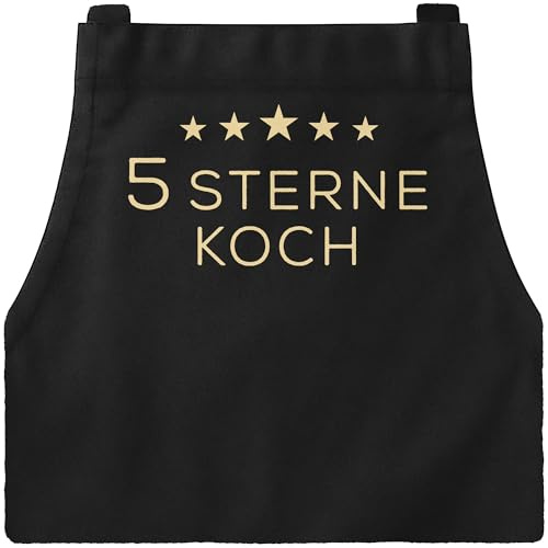 MoonWorks® Kochschürze Grill-Schürze für Männer Spruch Aufdruck 5 Sterne Koch Baumwoll-Schürze Küchenschürze
