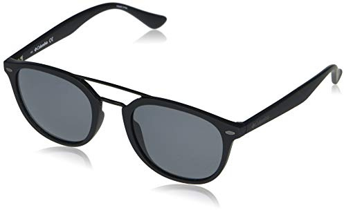 Columbia Firecamp Round Sunglasses, Matte Black/Smoke Polarized, 52 mm
