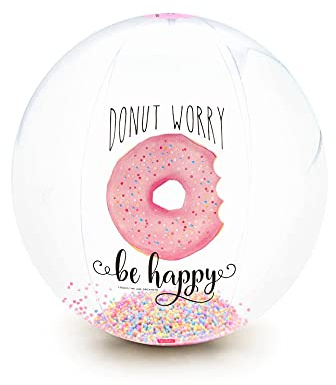 Legami- Palla Gonfiabile con Palline Colorate all’Interno, Tema: Donut, Ideale per Giocare sulla Spiaggia, in Piscina e in Giardino, Diametro: 40 cm, PVC, Colore, BB0004