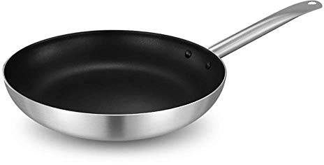WRMIGN Wok en acier inoxydable anti-adhésif pour toutes les plaques de cuisson, y compris les poignées à induction, reste froid 26 cm