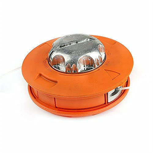 Ticfox Universal Grass Trimmer 2 Lines Cutter Head Thread Lawn Trimmer Tandem Lawn Trimmer Spools Trimmer Spools M10 Aluminum Nylon Brush Mower Bump Spool (Orange)