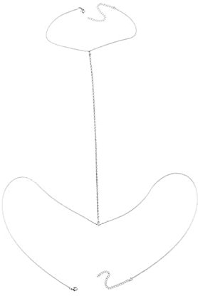 AMDXD Böhmisch Körperkette, Elegant Zirkonia Bikini Strand Kette für Frauen Sommerschmuck, Silber