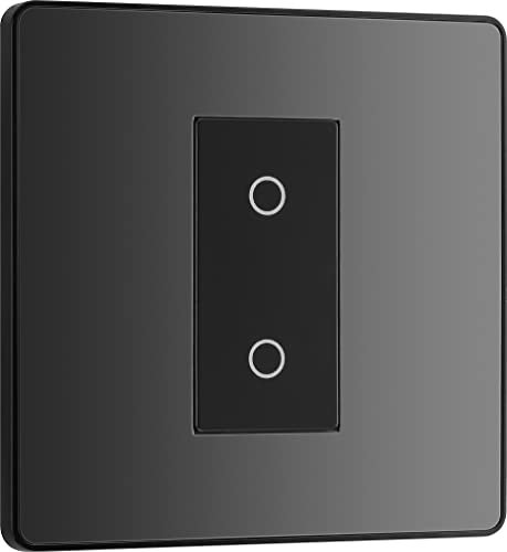 BG Electrical Evolve Single Touch Dimmer Switch, 2-Way Master, 200W, Black Chrome, Packaging May Vary
