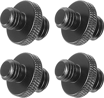 PATIKIL 4Pack Mikrofonstativ Adapter M8 Stecker an 3/8 Stecker Gewinde Stativ Schraube Adapter Doppelseiten Kamera Schraube für Mikrofon Stativständer Schwarz