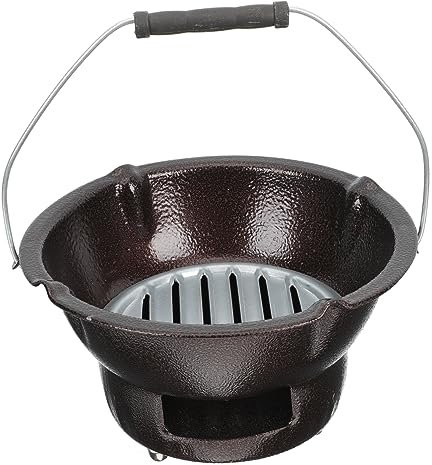 Yardwe 1 Set Holzkohleofen Tragbarer Brenner Indoor Holzkohlegrill Outdoor Grillrost Japanischer Tischherd Kaffee BBQ Kaffeekanne Heizung BBQ Werkzeug Gas