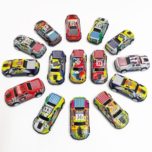 BECILES 15 Stück Stunt Spielzeugauto Legierung, Kleine Autos Set, Zurückziehen Metall-Autos, Mini Spielzeug für das Lernspiel von Kleinkindern Jungen und Mädchen