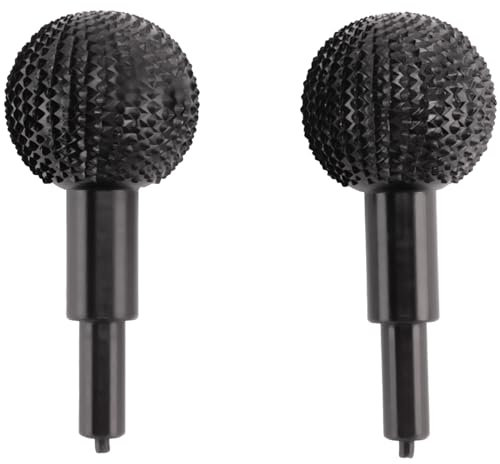BLASHRD 2 Stück Schwarze Holzetiketten Grat Schnitzen Holzraspel Schleifkopf Rundfeile Holzschleiferaufsatz (40 Mm)