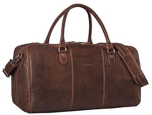 STILORD Leder-Reisetasche braun für Damen & Herren - Echtleder-Weekender für Reisen, Sport, Fitness & mehr - Elegante Handgepäck-Tasche 'Jarvis'