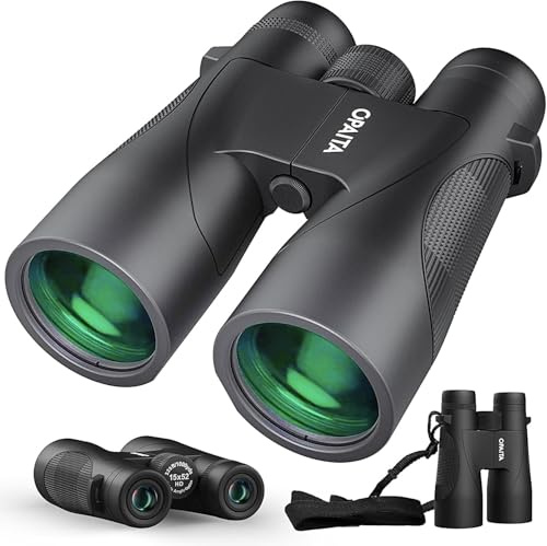 OPAITA Jumelles 15x52 pour Adultes Haute Puissance - Prismes BAK4 & Lentilles FMC, Grand Champ de Vision, Compactes Étanches Antichoc - pour Observation Oiseaux, Astronomie, Chasse, Randonnée, Voyage