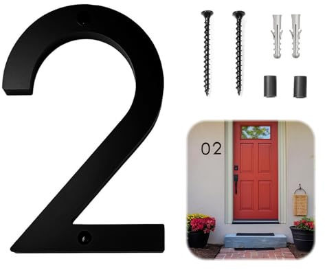 Yuqilin Numero Maison Exterieur，Flottable Acrylique Plaque Numero Maison Exterieur 3D Imperméable L'Eau Numero Boite Lettres，pour Portes Bureaux Boîtes Lettres Portes D'Appartements Garages (2)