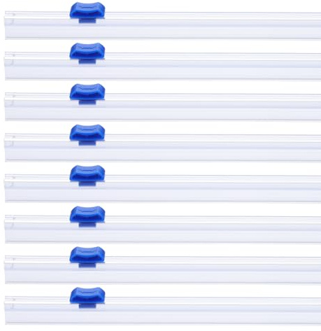 PATIKIL 8pcs Plastic Wrap Cutter, 14in Plastic Wrap Slide Cutter Snap Card Slot Installation Replacement for Aluminum Foil Wax Paper Parchment Paper Wrap Dispenser, Blue