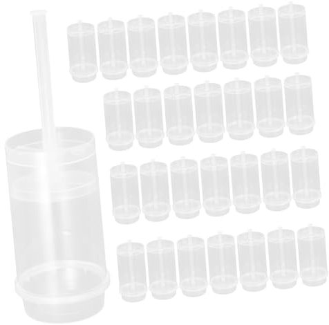 ELAYARD Contenitori Per Torte Fai Da Te Push Pops 30 Pezzi in Pp Robusto Per Cheesecake Gelati Stampi Push-up Rotondi Riutilizzabili Per Panetteria e Dolci