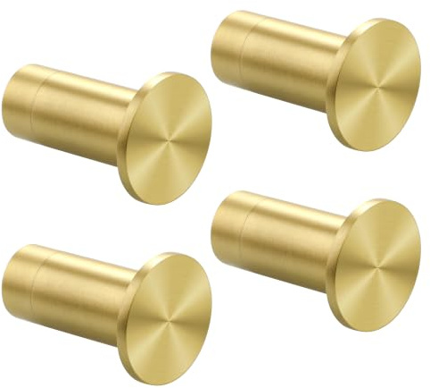 SAYAYO Gold Coat Hooks Screw-in Bathroom Towel Hook for Hanging | Heavy Duty SUS304 Stainless Steel Door Hanger Hat Clothes Closet Sponges Holder for Kitchen Home, 4PCS