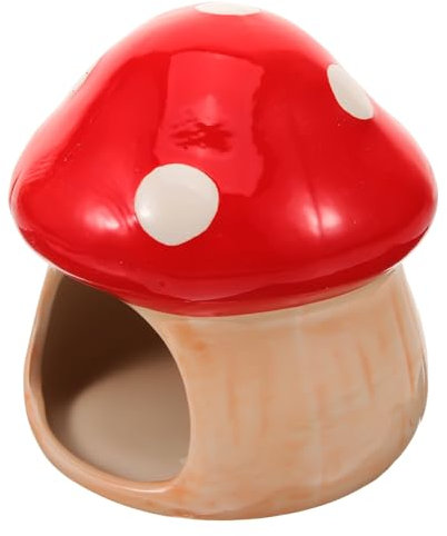 PEPLAYTAL Keramikhaus Für Hamster Pilz -hamsterversteck Keramik-hamsterhaus Kleintierversteck Sommer-Hamster-schlafbett Hamsterhütte Hamsterspielplatz Haustier-hamsterversteck Dekoratives